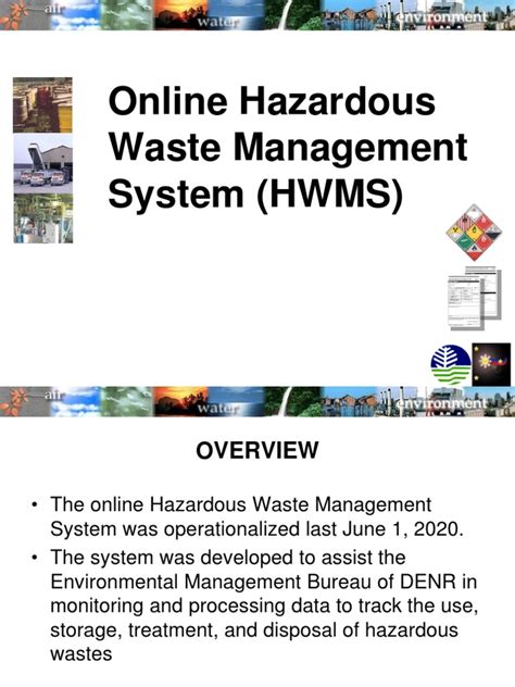Online Hazardous Wastes Management System (HWMS) and Online Pe.
